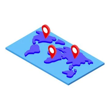 World map with location pointers showing global connection concept 스톡 일러스트