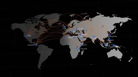 World Map Location Presence Animation Stockbeeldmateriaal 154993919