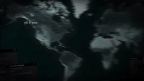 World map. Log in a modern software. Protocol code name. Location Paris. UI Stock Footage 271194202