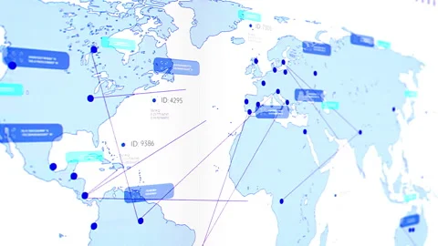 World Map Logistics Software Stock Footage 300990058