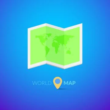 World map logo with pointer Stock Illustration
