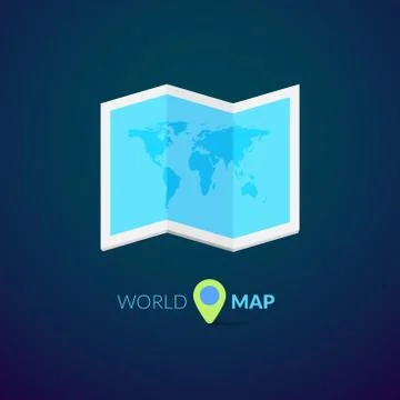 World map logo with pointer Stock Illustration