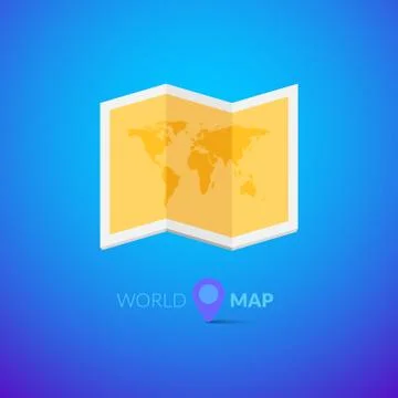 World map logo with pointer Stock Illustration