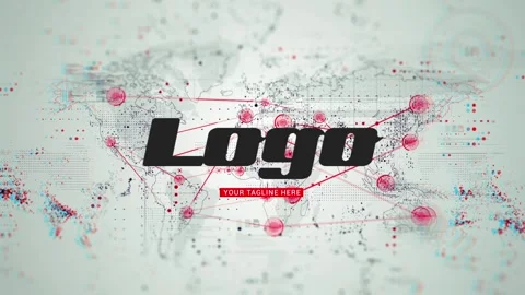 World Map Logo Reveal 스톡 After Effects