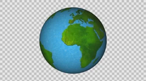 World Map Loop Rotation - Alpha Channel Stock Footage 60965087