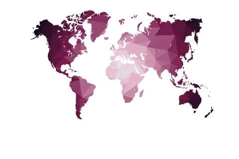 World map with low poly gradient style isolated with white background. 스톡 일러스트