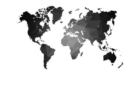 World map with low poly gradient style isolated with white background. Stock Illustration