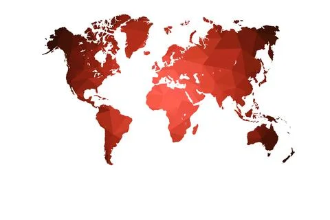 World map with low poly gradient style isolated with white background. 스톡 일러스트