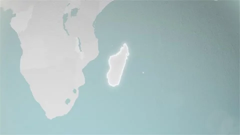 World Map Madagascar Zoom in Stylised Spherical White Shades 4K 60 FPS Stock Footage 264753466