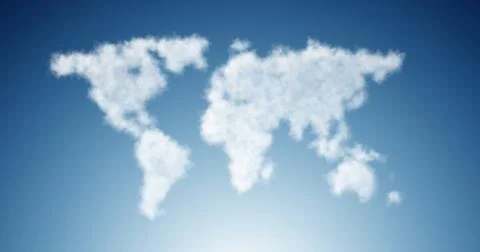 World map made of clouds in nature concept Stockillustratie