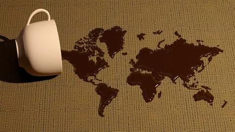 World map made of coffee stains Stock Illustration