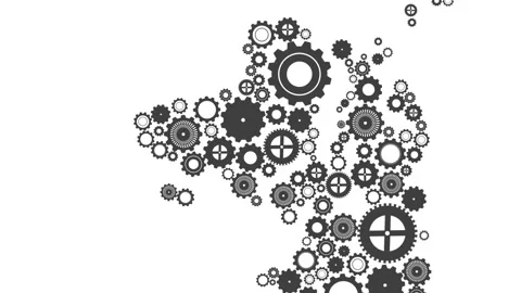World map made of cogs and wheels Stock Footage 302419194