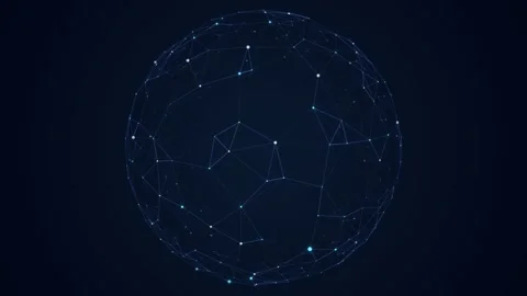 World Map Made of Dots on Dark Blue Background Stock Footage 331786217