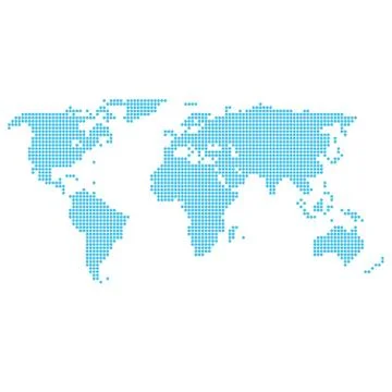 World map made of dots Stock Illustration