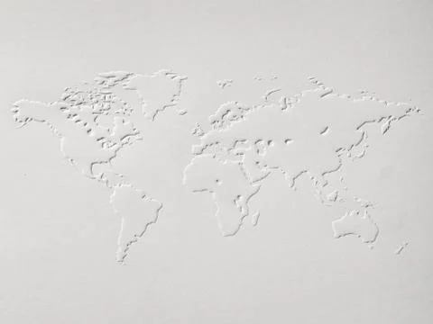 A world map made of embossing paper Stock Photos