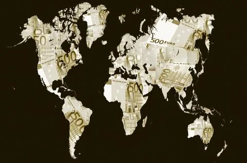 World map made with euro Stock Illustration