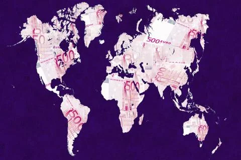 World map made with euro Stock Illustration