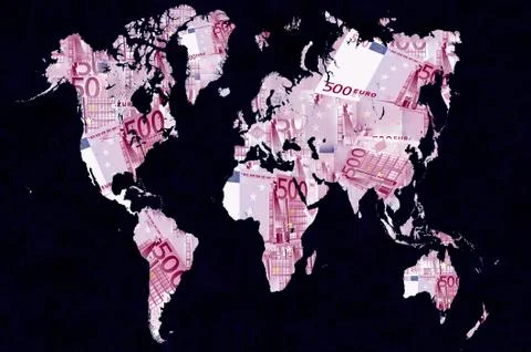 World map made with euro Illustrazione stock