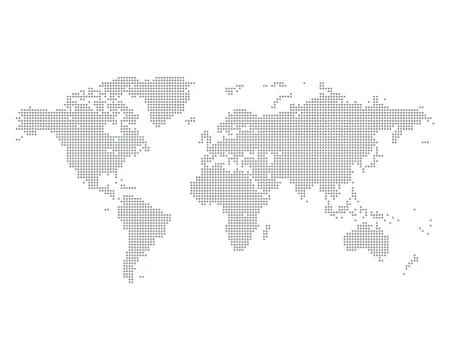 World map made of gray dots Stock Illustration
