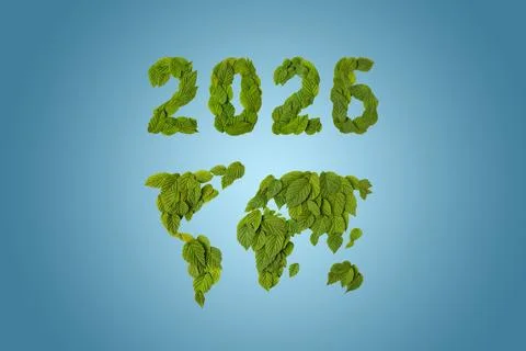 World map is made of green leaf Stock Photos