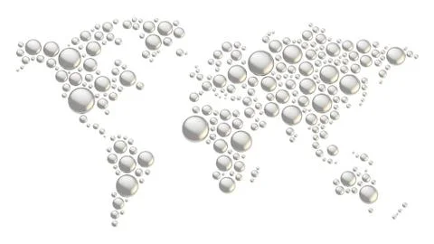World map made of round shapes Stock Illustration