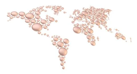 World map made of round shapes Stock Illustration