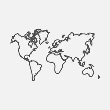 World map map icon. isolated on white background. Vector illustration. Stock Illustration