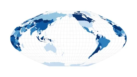 World Map. McBryde-Thomas flat-polar parabolic pseudocylindrical equal-area p... Stock Footage 229373537