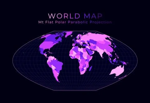 World Map. McBryde-Thomas flat-polar parabolic pseudocylindrical equal-area.. イラスト素材