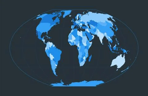 World Map. McBryde-Thomas flat-polar quartic pseudocylindrical equal-area p.. Illustrazione stock