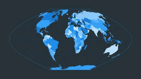World Map. McBryde-Thomas flat-polar sinusoidal equal-area projection. Futu.. Illustrazione stock