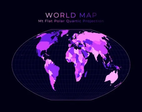 World Map. McBryde-Thomas flat-polar quartic pseudocylindrical equal-area p.. 스톡 일러스트