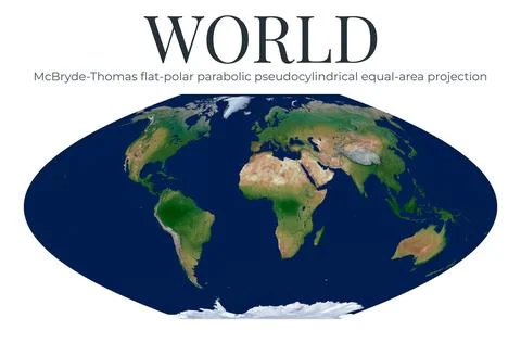 World Map. McBryde-Thomas flat-polar parabolic pseudocylindrical equal-area.. 스톡 일러스트