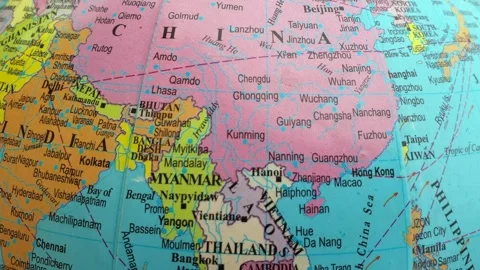 World map Middle East map Asia Africa and Russia Ukraine map Video stock 274524683