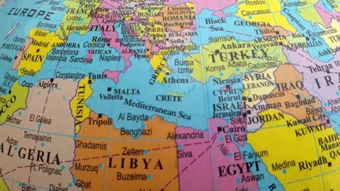 World map Middle East map Asia Africa and Russia Ukraine map Video stock 274524864