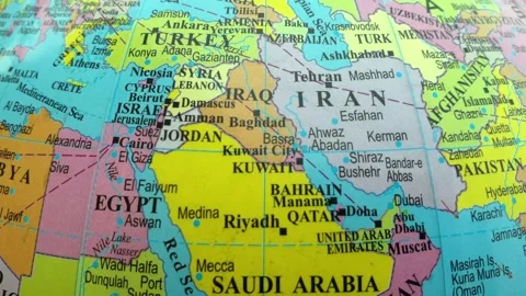 World map Middle East map Asia Africa and Russia Ukraine map Video stock 274525395