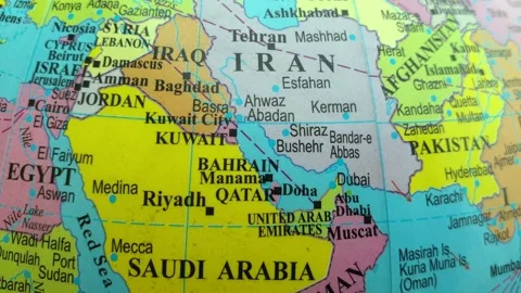 World map Middle East map Asia Africa and Russia Ukraine map Video stock 274525512