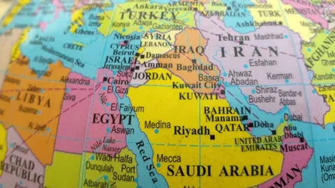 World map Middle East map Asia Africa and Russia Ukraine map Video stock 274525705