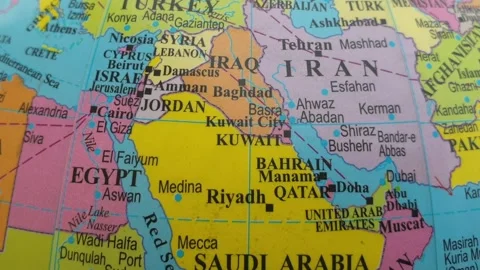 World map Middle East map Asia Africa and Russia Ukraine map Video stock 274525817