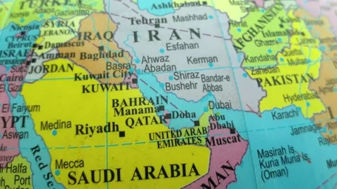 World map Middle East map Asia Africa and Russia Ukraine map Video stock 274526797