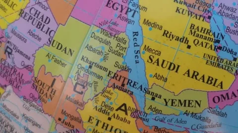 World map Middle East map Asia Africa and Russia Ukraine map Video stock 274528262