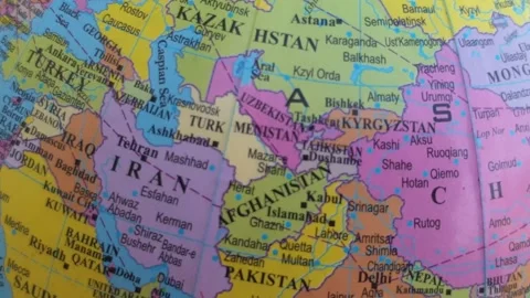 World map Middle East map Asia Africa and Russia Ukraine map Video stock 274528503