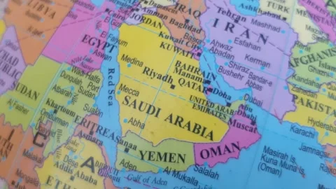 World map Middle East map Asia Africa and Russia Ukraine map 스톡 동영상 274529731
