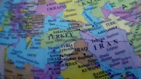 World map Middle East map Asia Africa and Russia Ukraine map 스톡 동영상 281937925