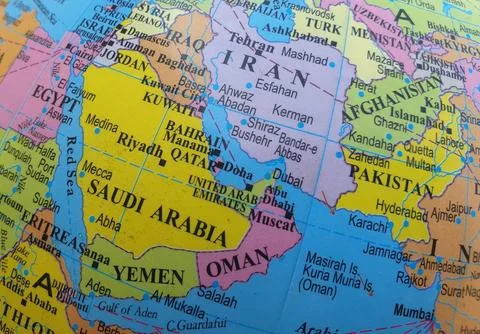 World map, middle east map, africa map, asia map, europe map, Iran map Stock Photos