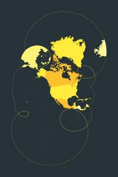 World Map. Modified stereographic projection for the United States includin.. 스톡 일러스트