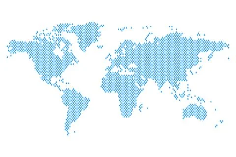 World map mosaic of blue rain drops. Vector illustration Stock Illustration