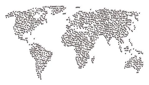 World Map Mosaic of Bomb Items Stock Illustration