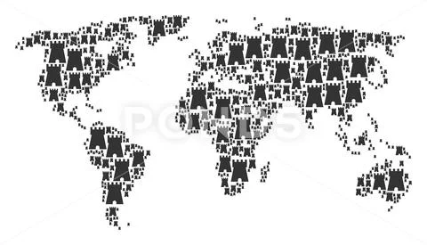 World Map Mosaic of Bulwark Tower Items ~ Clip Art #87520723