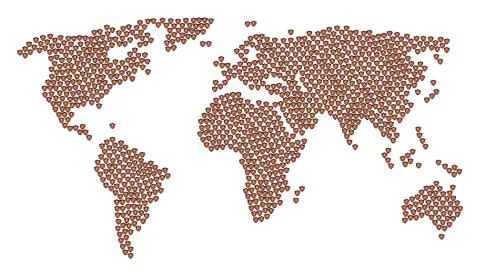 World Map Mosaic of Electric Guard Icons Stock Illustration